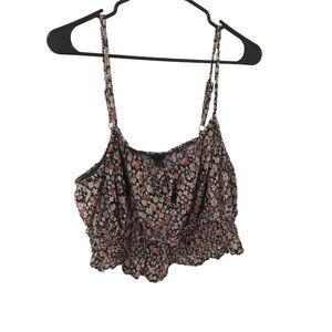 3/$15 wild fable mini floral ruffle spaghetti strap crop tank top